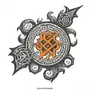 runic sigils on body tattoo design idea