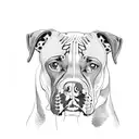 Perro Boxer, Perro Pitbull, Perro Beagle tattoo design idea