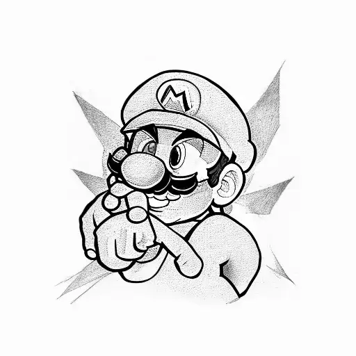 super mario tattoo design idea