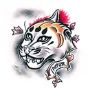 panther with dagger tattoo design idea
