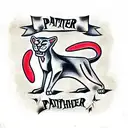 panther with dagger tattoo design idea