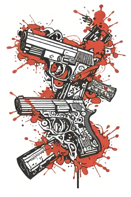 guns money drugs tattoo design idea