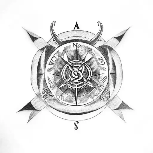 Odin, Raven, Compass, Viking tattoo design idea