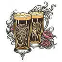 2 beer glasses tattoo design idea