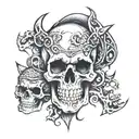 skull demon satanic tattoo design idea