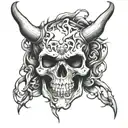skull demon satanic tattoo design idea