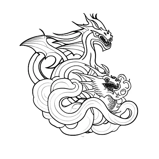Book with dragon tattoo design idea
