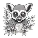 happy lemur tattoo design idea