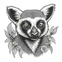 happy lemur tattoo design idea