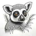 happy lemur tattoo design idea
