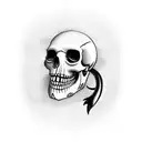 jolly roger skull with crossed carp fishing rods tattoo design idea