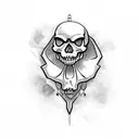 skull necklace tattoo design idea