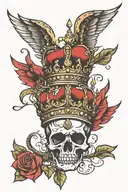 Crown with wings spread tattoo design idea
