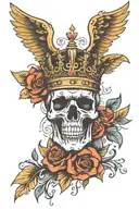 Crown with wings spread tattoo design idea