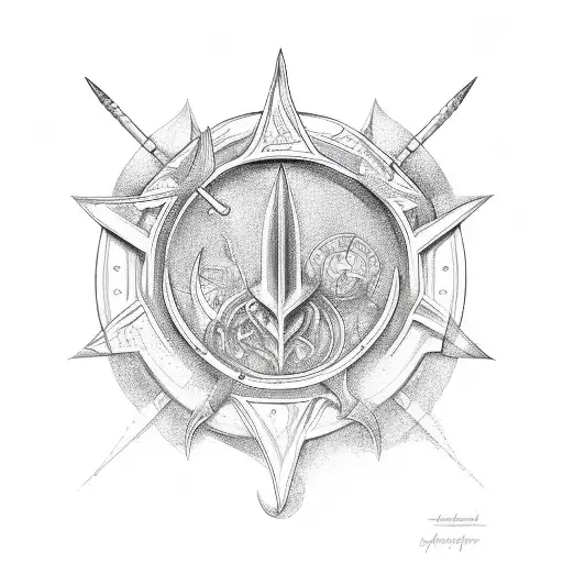 An investment graph forming the shape of a trident tattoo design idea