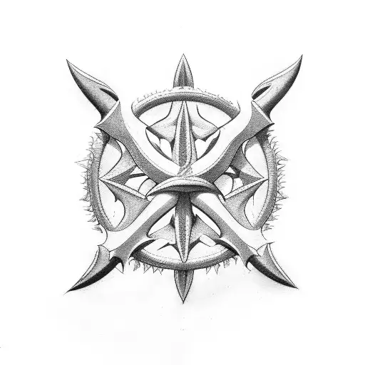 A trident made of stock market graphs tattoo design idea