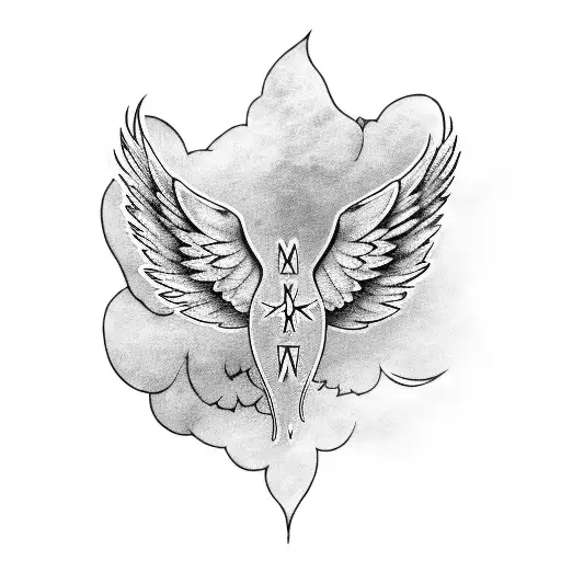 A running shoe with wings tattoo design idea
