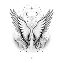 A running shoe with wings tattoo design idea