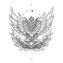 A running shoe with wings tattoo design idea