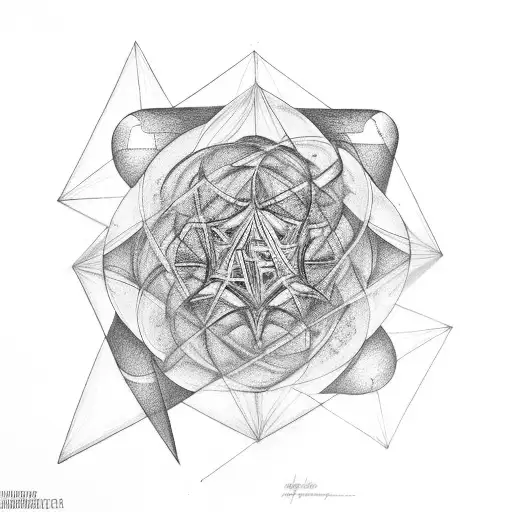 metatron's cube, 4 elementos tattoo design idea