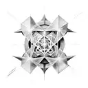 metatron's cube, 4 elementos tattoo design idea