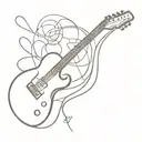 guitar tattoo design idea