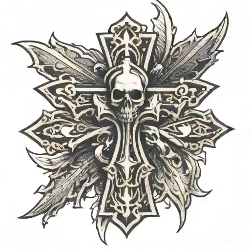 get a black cross tattoo on your arm between your elbow and shoulder (like John Cooper from the group Skillet) and another tattoo on your neck - in the form tattoo design idea