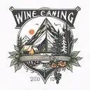 wine camping anniversary date tattoo design idea