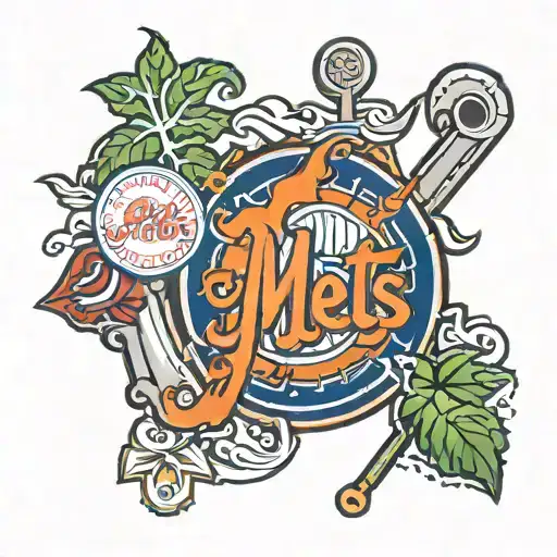 ny mets ny jets logos incorporated tattoo design idea