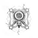 microscope tattoo design idea