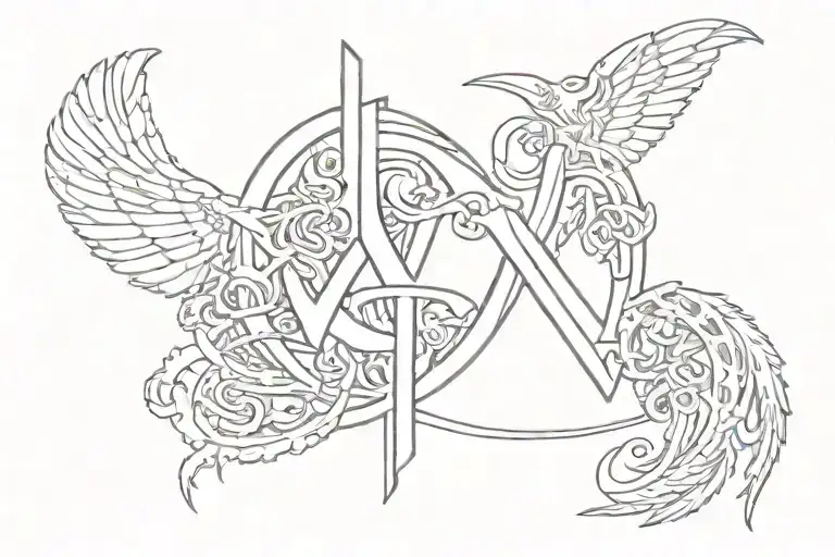 The Wu-Tang Clan W logo incorporating elements tattoo design idea