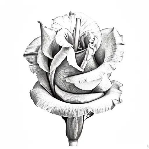 Rose,lily,desert rose, iris,tulip,lavender and babies breath  tattoo design idea
