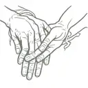 the hands of god and adam from the painting "creation of adam" with a cross in the middle tattoo design idea