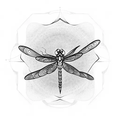dragonfly with mandala tattoo design idea