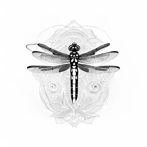 dragonfly with mandala tattoo design idea
