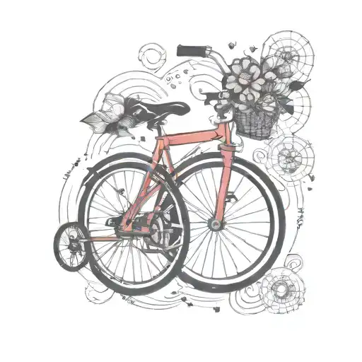 Combine a SEO optimization graph with a sleek bicycle silhouette tattoo design idea