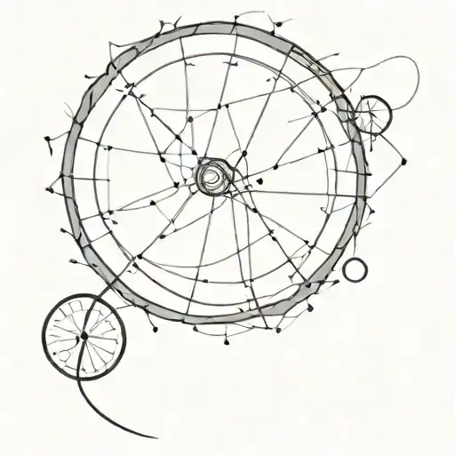 A tattoo of a bicycle wheel turning into a spiral galaxy tattoo design idea