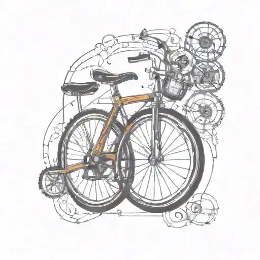 Combine a SEO optimization graph with a sleek bicycle silhouette tattoo design idea