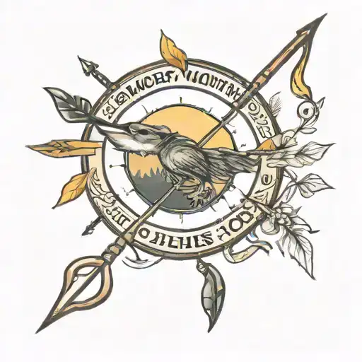 smoky mountain tattoo ideas based bow and arrow tattoo design idea