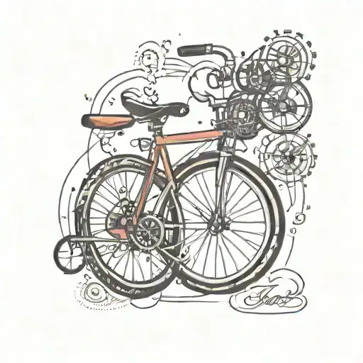 Combine a SEO optimization graph with a sleek bicycle silhouette tattoo design idea