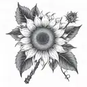 Sunflower  with Semicolon tattoo design idea