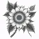 Sunflower  with Semicolon tattoo design idea