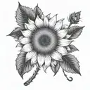 Sunflower  with Semicolon tattoo design idea