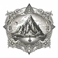 ocean mountain  tattoo design idea