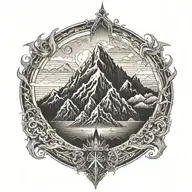 ocean mountain  tattoo design idea