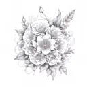 July august november birth flower bouquet tattoo design idea