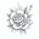 July august november birth flower bouquet tattoo design idea