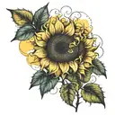 sunflower watercolor tattoo design idea