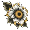 sunflower watercolor tattoo design idea