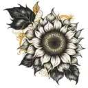 sunflower watercolor tattoo design idea